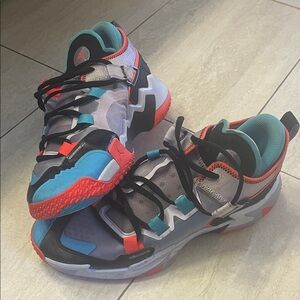 Jordan Athletic Shoes in Gray, Blue, and Red
